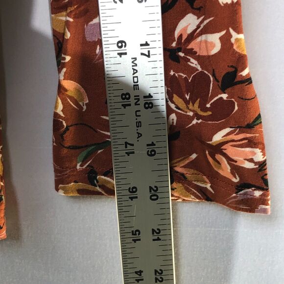 Anthropologie Daniel Rainn Darrel Crochet Yoke Knit Floral Print Top Petite M - Picture 8 of 9